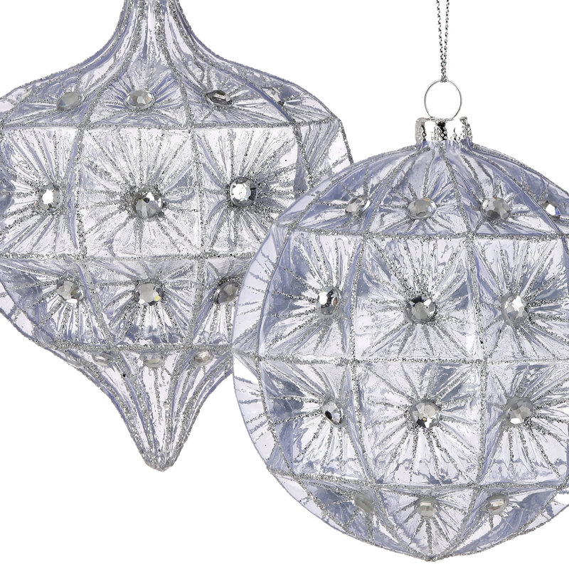 Ornement en forme de boule et bijou en verre 4-4,5 po