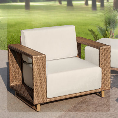 Rattan Double Armrest Single Chair