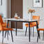 Grande table de salle à manger moderne en pierre avec base en métal robuste pour cuisine 1,6 m-1067359663