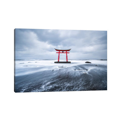 Red Torii Gate Of The Shosanbetsu Konpira Shrine by Jan Becke - Wrapped Canvas Gallery-Wrapped Canvas Giclée