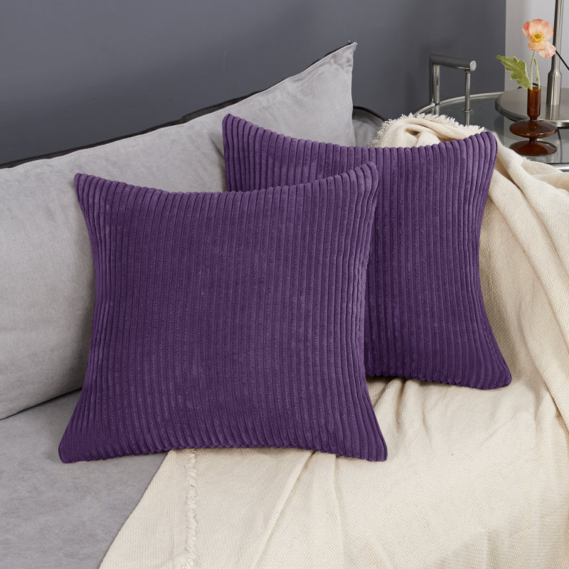 Reversible Pillow Cover, 16"W x 16"L, Royal Purple