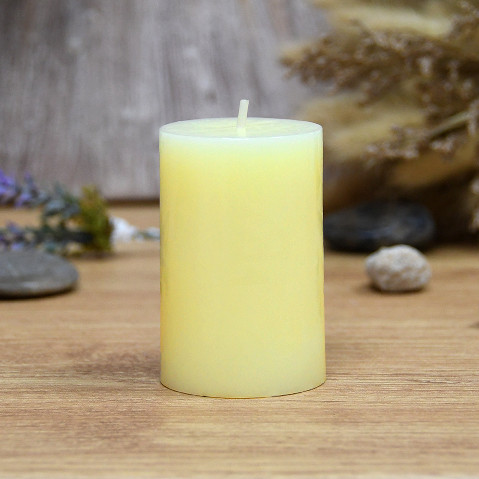Oliva Unscented Pillar Candle, 1, Ivory, 9" H x 2" W x 2" D