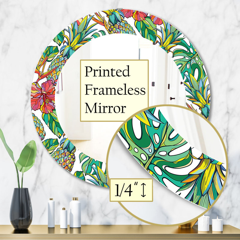 Miroir d'appoint éclectique, H 31,5 po x l 31,5 po x P 0,24 po