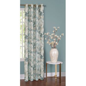 Floral Blackout Grommet Single Curtain Panel