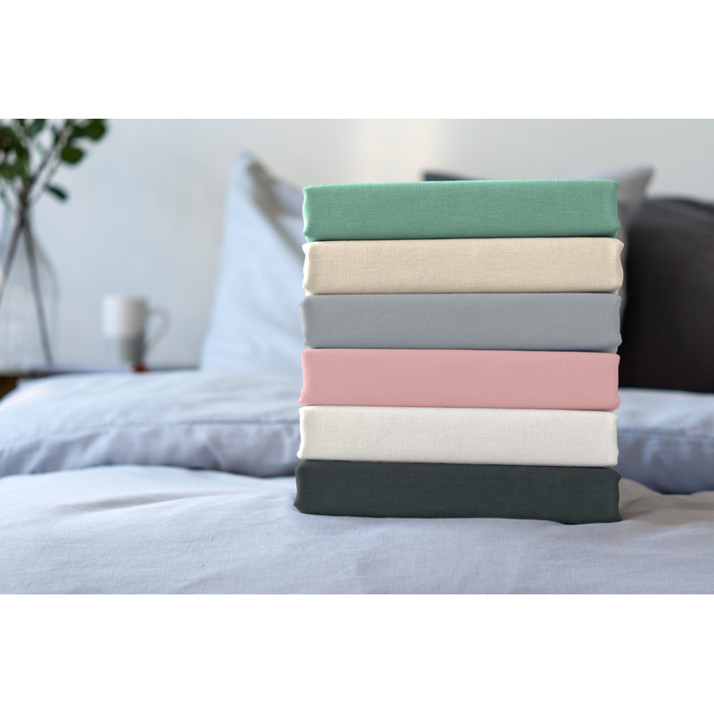 100% Linen Solid Colour Duvet Cover Set with Pillowcases Included, Single - 1 Pillowcase (80 x 80 cm), Graphite Grey