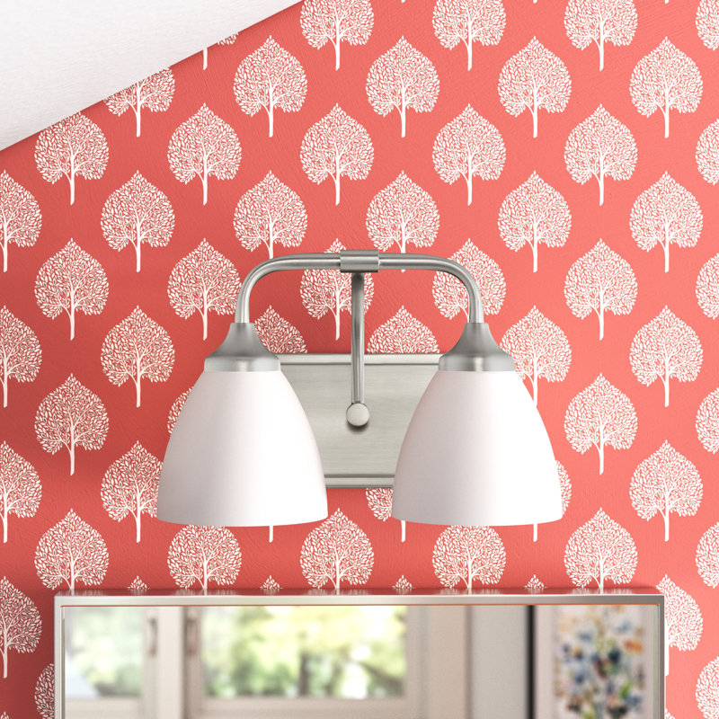 Éclairage pour salle de bain 2 lumières Cariah, Nickel satiné