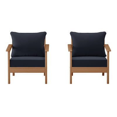 Chaise profonde avec coussins (ensemble de 2)