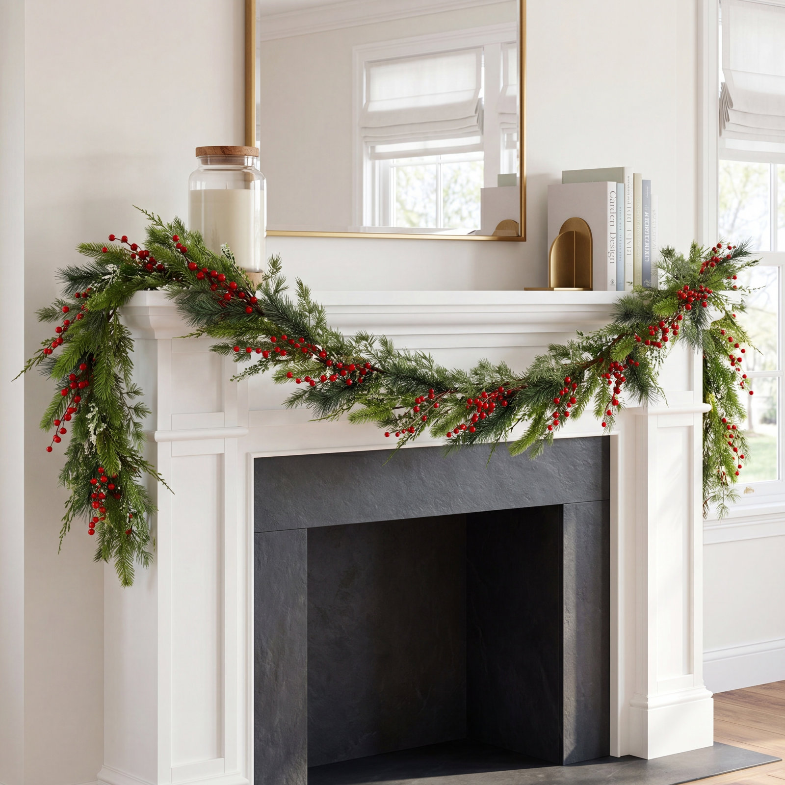72" Pine and Berry Christmas Garland