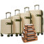 Ensemble de 4 valises extensibles légères avec coque rigide en ABS, serrure TSA, roues pivotantes et 4 cubes d'emballage pour un voyage polyvalent-130173583