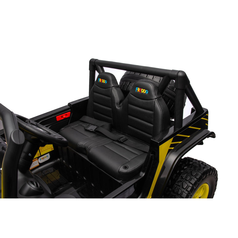Freddo Jouets 24V Raider Off-Road UTV 2 places Ride-On avec télécommande parentale, Jaune