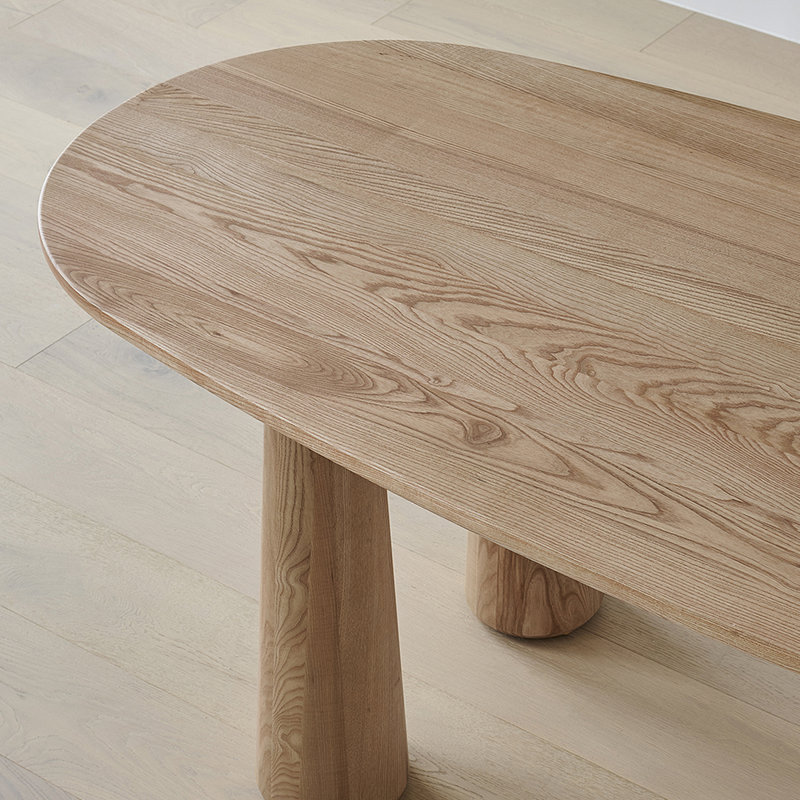 Oval Solid Wood Dining Table, 31.5" W x 70.87" L