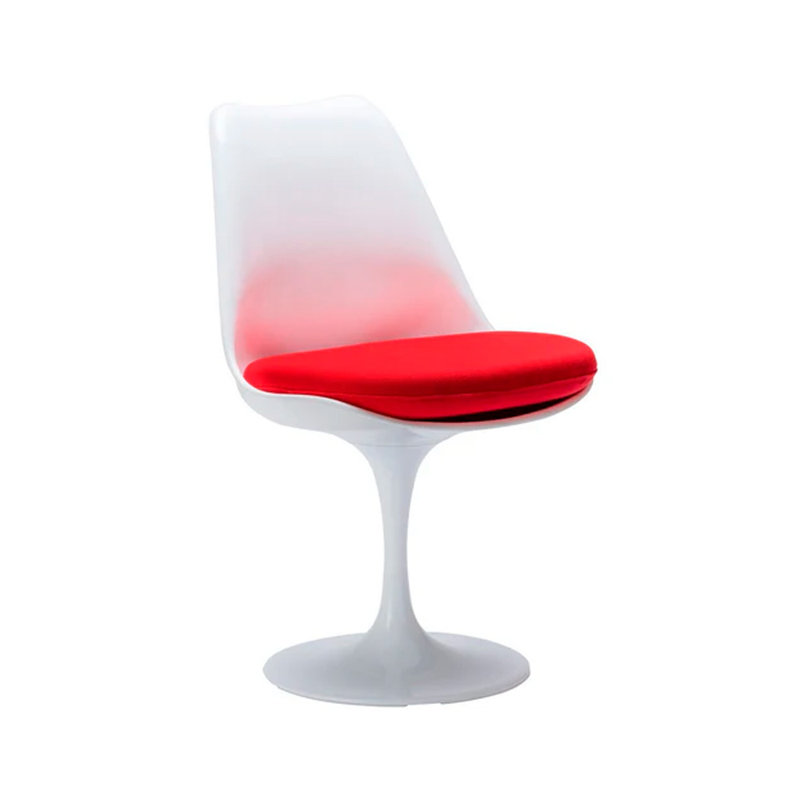 Modholic Tulip Swivel Side Chair, Red, 1