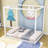 Wooden Canopy Platform Bed with Slats Support-912670370-912670369