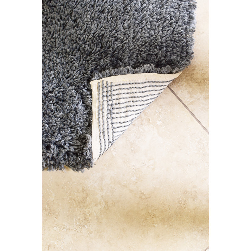 Tapis gris fait main super doux poils longs Yasmin