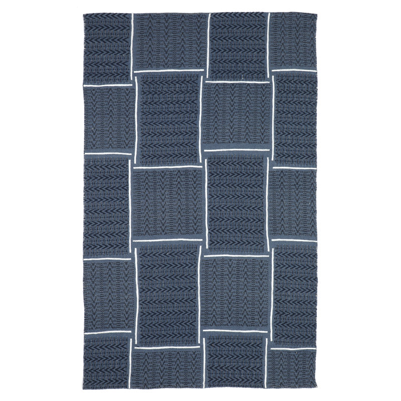 Bovina Area Rug in Navy, Rectangle 5' x 8'