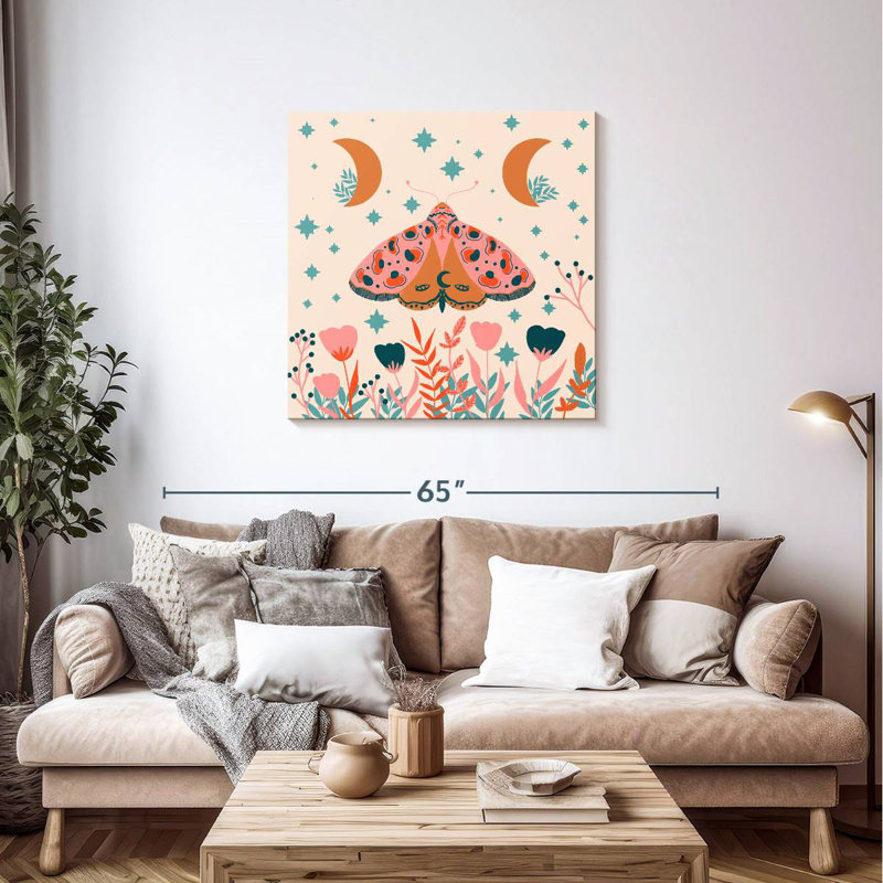 Brampt Moon And Moth, 36" H x 36" W