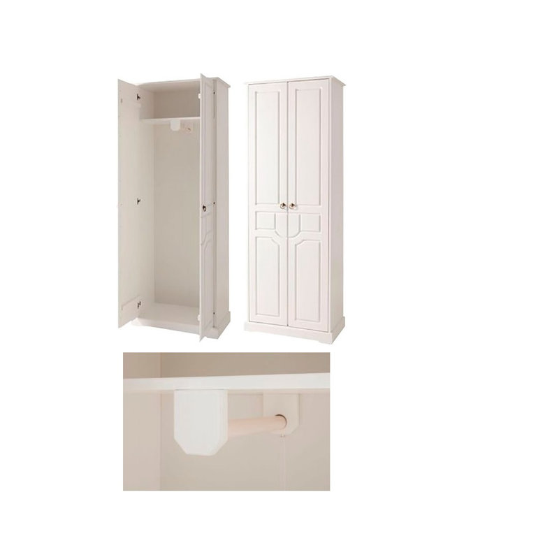 2 Door Wardrobe, White