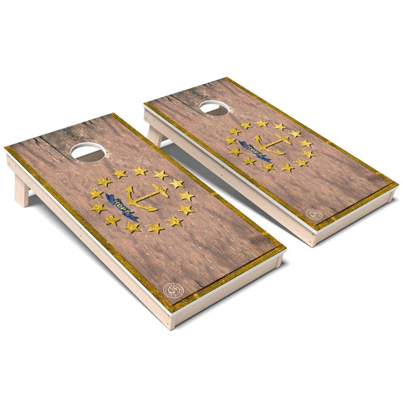 Ensemble de planches de cornhole en polychromie toutes saisons Rhode Island, Ajouter un étui et des lumières