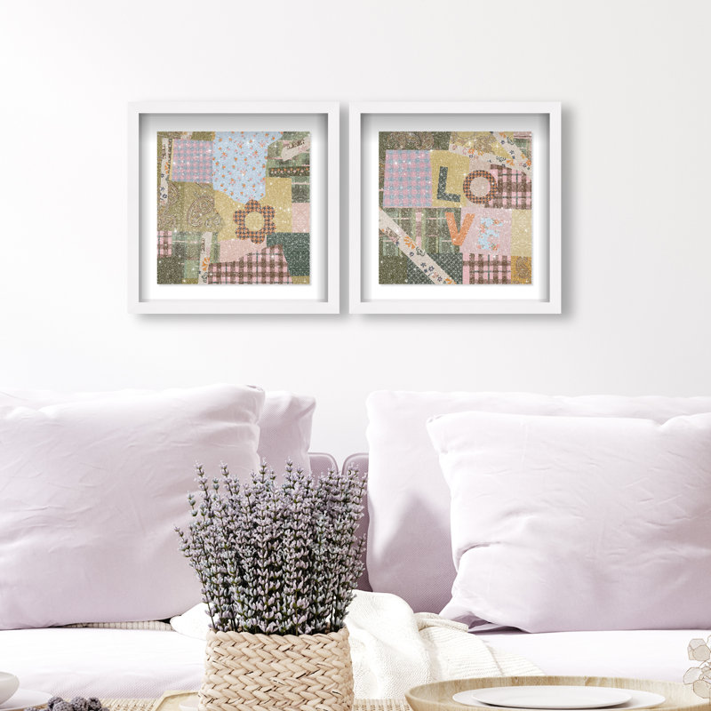 Retro Scarf Set Set by Oliver Gal, 51"H x 51"W, White Shadowbox