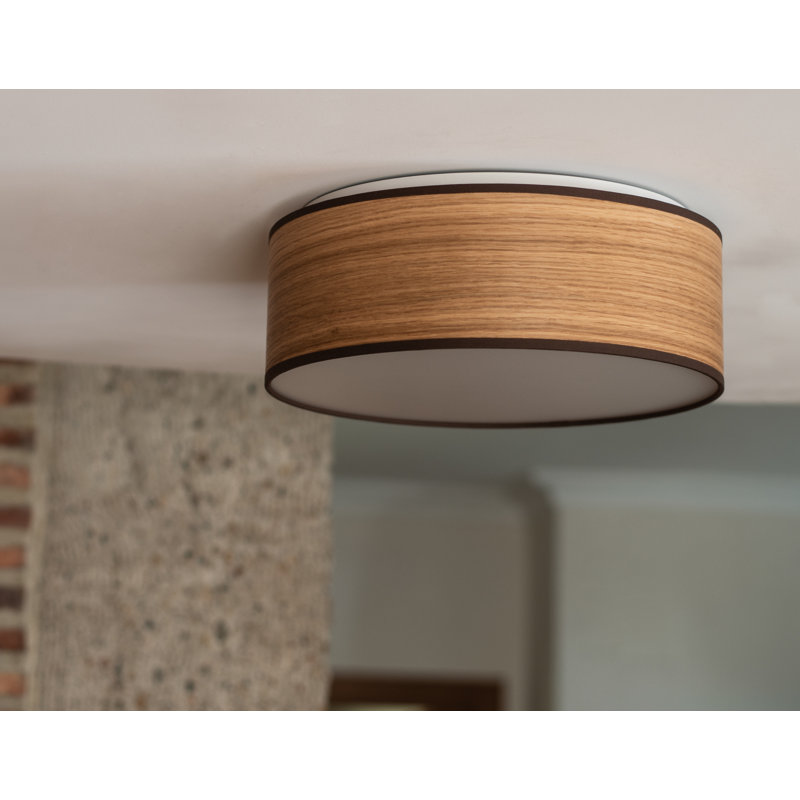 Strayer Wood Flush Mount, Oak, 10cm H x 30cm W x 26cm D