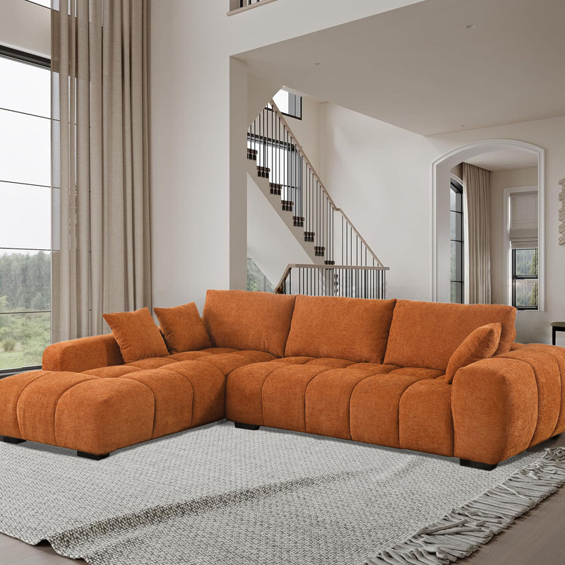 Canapé modulaire Swapan, Accoudoir à gauche (vu de face), Chenille caramel
