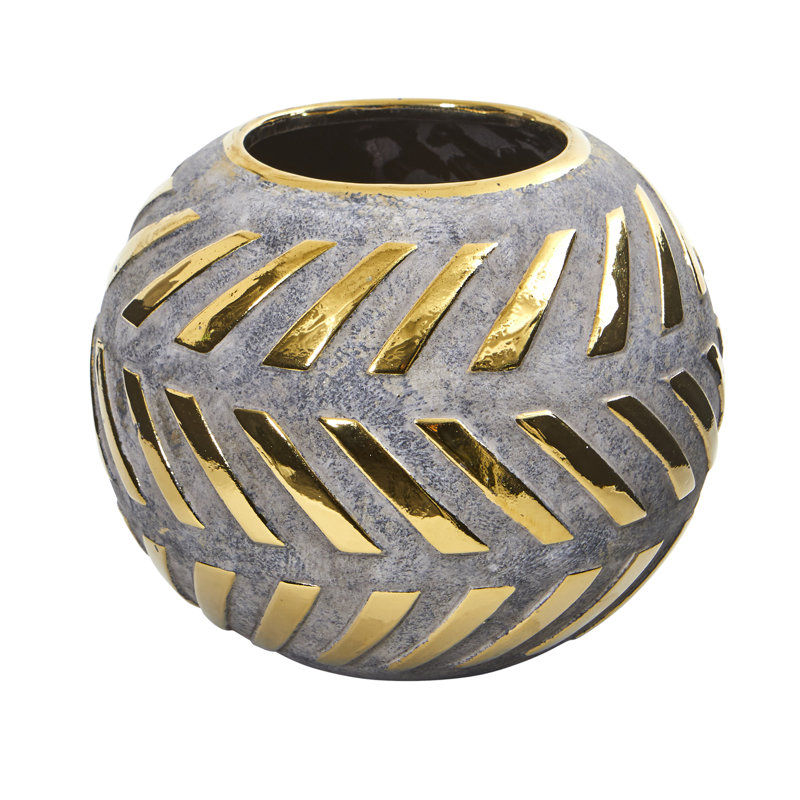 Ceramic Table Vase, 6.75" H x 8" W x 8" D