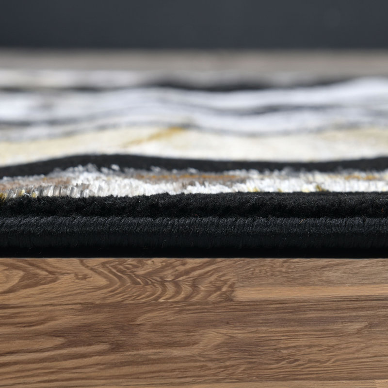 Tapis noir / gris / ivoire / beige Galaxy Series, Rectangle 7 pi 9 po x 10 pi 2 po