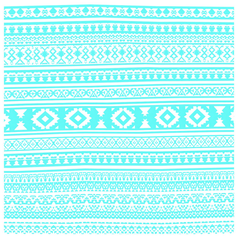 Tapis de bain turquoise à motifs géométriques, 34in W x 21in L