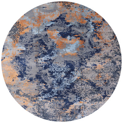 Tapis bleu / orange / gris Huseby