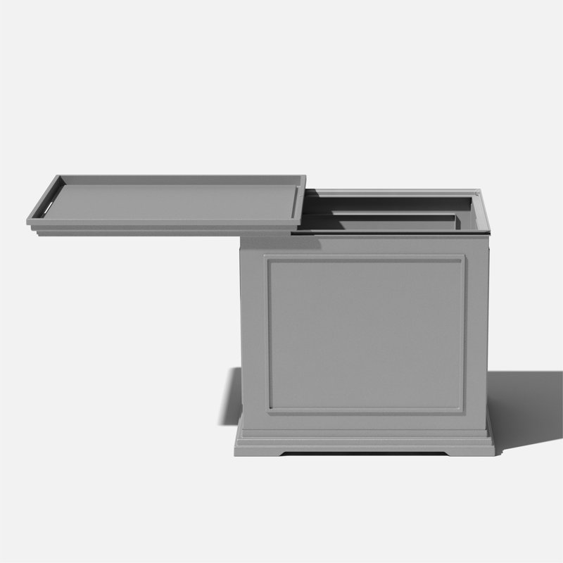 Brixton Series Rectangular Plastic Outdoor Side Table, Grey