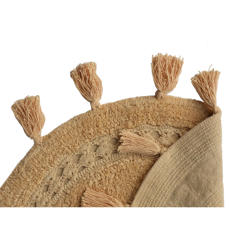 Abinash 100% Cotton Bath Rug, Beige