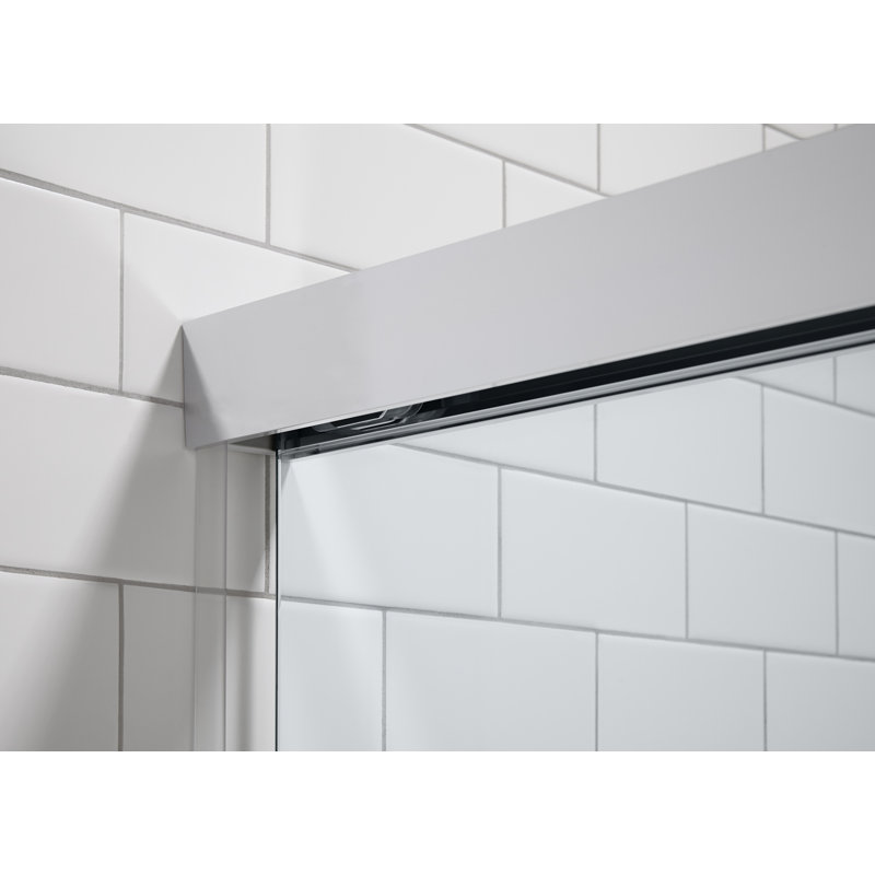 Revel 59.63" x 70" Double Sliding Shower Door with CleanCoat® Technology, Bright Polished Silver, Crystal Clear