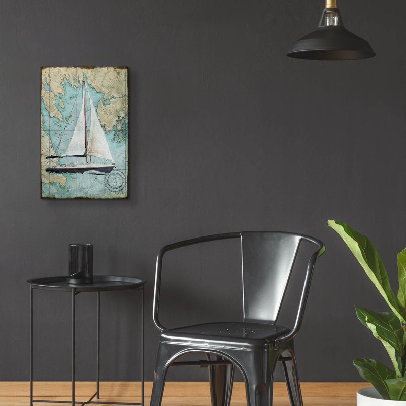  «Marine Sail» par Art Licensing Studio, art mural en verre acrylique, 16 po x 24 po, H 24 po x l 16 po