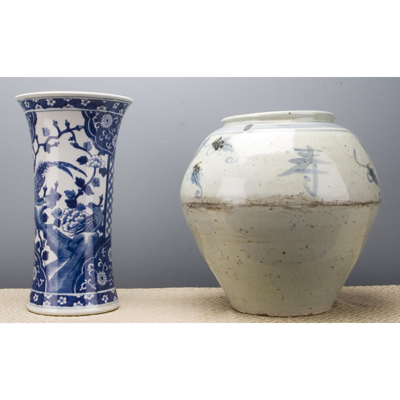 Porcelain Vase Garden Phoenix Blue White
