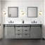 Meuble-lavabo double gris cendre 84 po X P 22 po D, ensemble de comptoir et robinet en marbre de culture-117970928-117970924