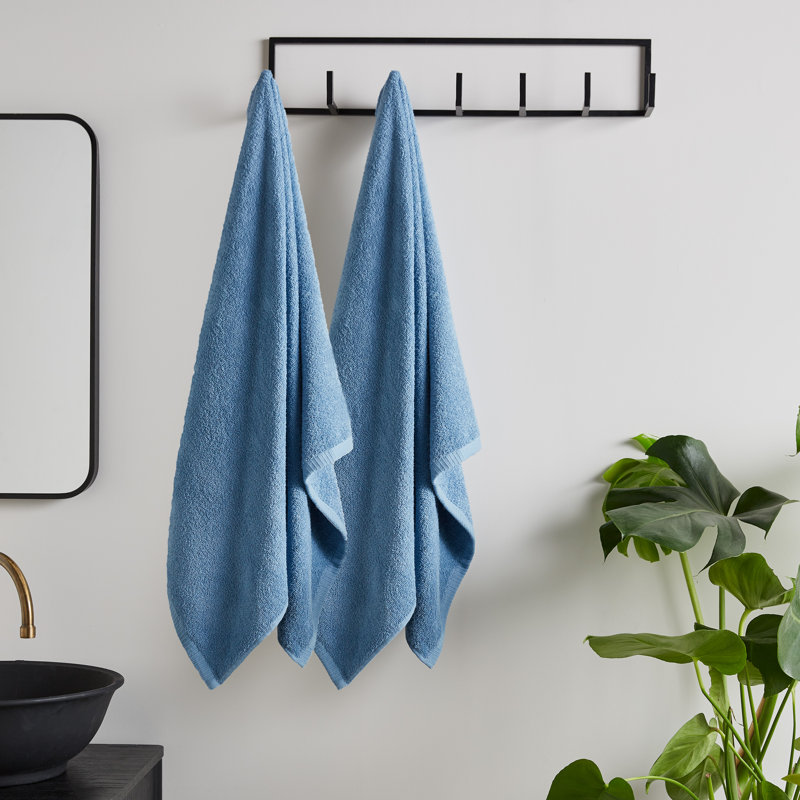 Quick Dry Cotton Bath Sheet Pair, Blue