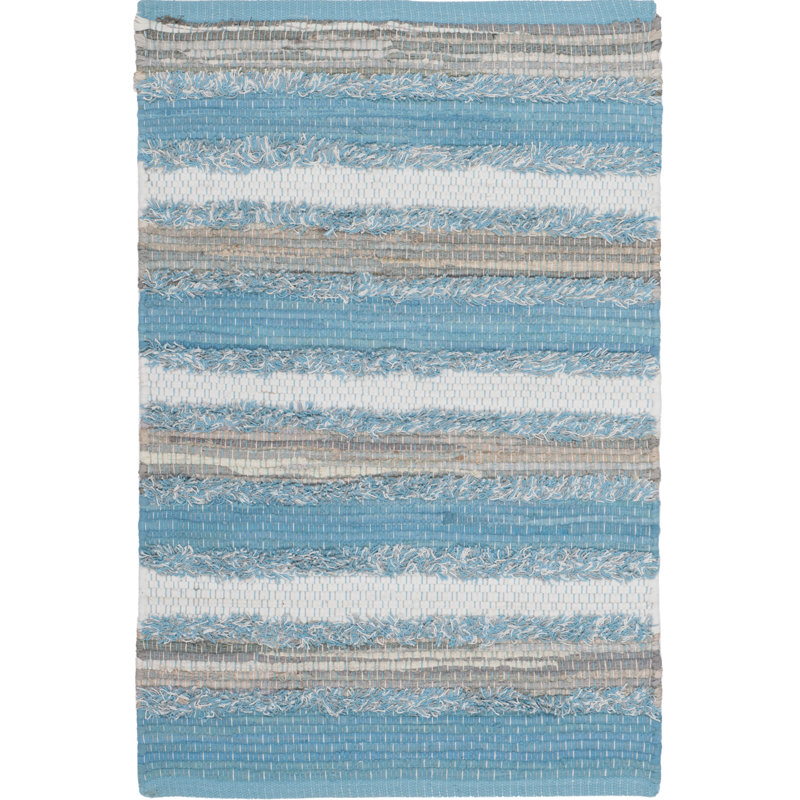 Monaca Hand Woven Cotton Striped Rug, Rectangle 5' x 8'