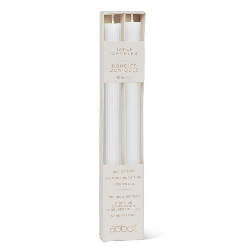 Ensemble de 2 chandelles coniques striées, White