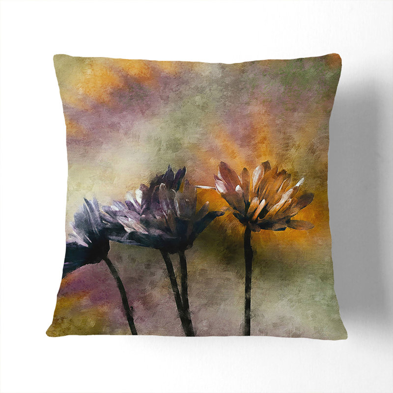 Three Daisies Scatter Cushion with Filling, 55cm H x 55cm W x 20cm D