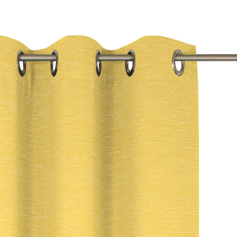 Gracierose Synthetic Eyelet Single Curtain Panel, opaque, Yellow, 245cm Width x 132cm Drop