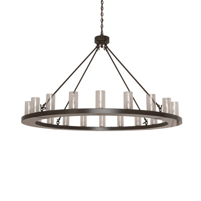 20 - Light Dimmable Wagon Wheel Chandelier