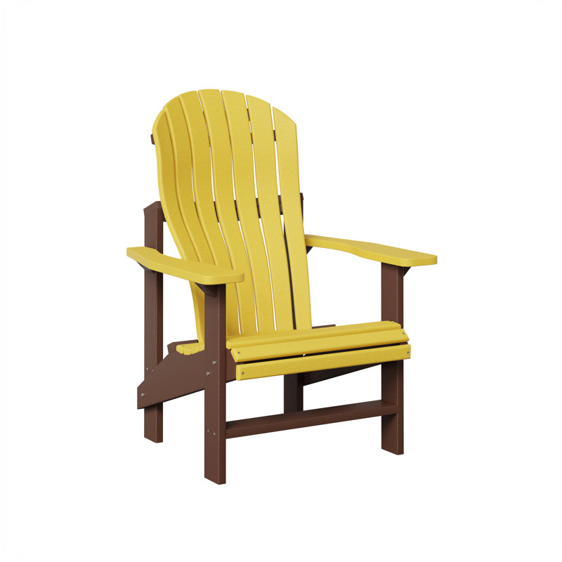 Chaise Adirondack droite Berlin Gardens, Jaune soleil et brun chocolat