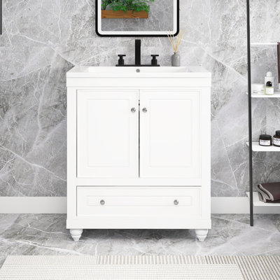 Ensemble de meuble-lavabo simple 30 po avec plateau en céramique Dovas