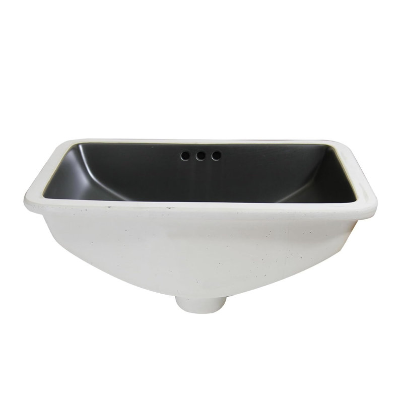 14.5"D x 21"W x 8"H Rectangular 21-Inch Undermount Bathroom Sink for Granite Countertop Vanity Basin Including Pop-up Drain,Matte Black