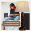 Lampe de table bronze avec abat-jour cloche en tissu