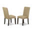 Ensemble de table de salle à manger 3 pièces pour petits espaces comprenant une table de cuisine ronde et 2 chaises de salle à manger Parson en tissu brun, cappuccino de 42 po x 42 po-453227874-453227875-504545673