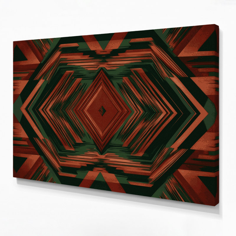 Art mural sur toile vert Op Art 70, H 16 po x l 20 po