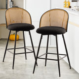 Aansu Swivel Boucle Upholstered Counter & Bar Stool