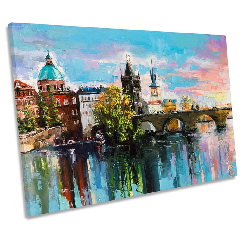 Prague Charles Bridge - Wrapped Canvas Print, 61cm H x 91.4cm W x 4cm D