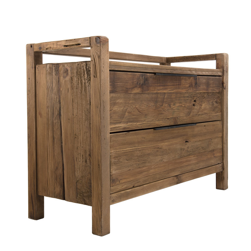Carruth Solid Wood 120cm W 2 - Drawer Chest of Drawers